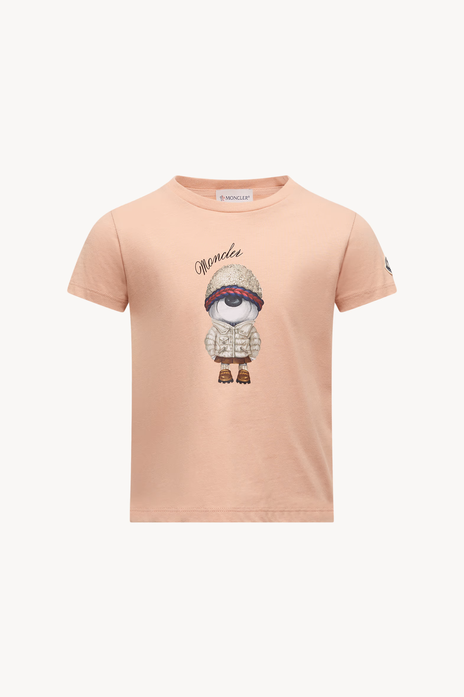 Camiseta de algodón con motivo de osito de peluche Niña Rosado claro Moncler 0